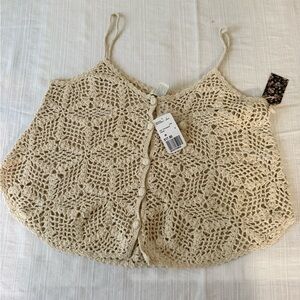 Forever 21 Beige Crochet Knit Top